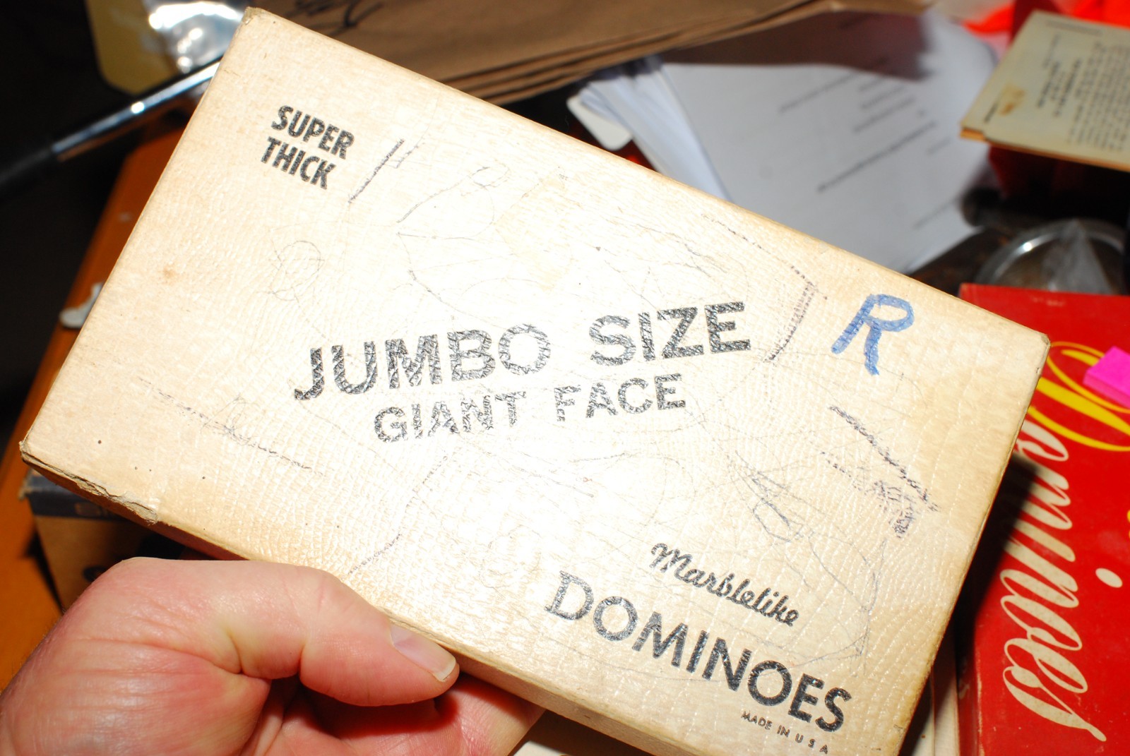 Vintage Dominoes – Puremco Dominoes – JUMBO SIZE GIANT FACE SUPER THICK