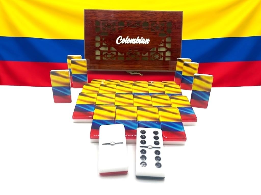 Colombian Premium Edition Dominoes Set Deluxe – Double Six Domino Tiles with …