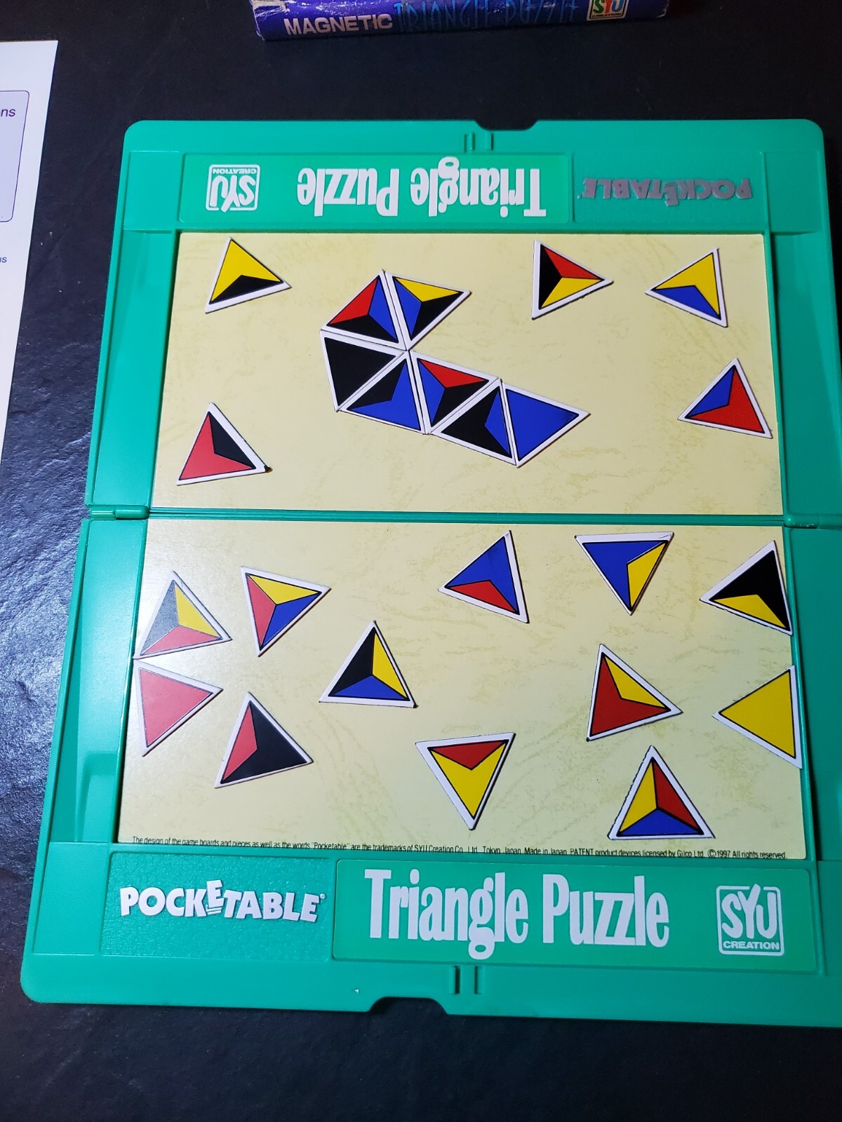 Magnetic Travel Pocket Size Folding Board Game Triangle Puzzle Game Pocketable