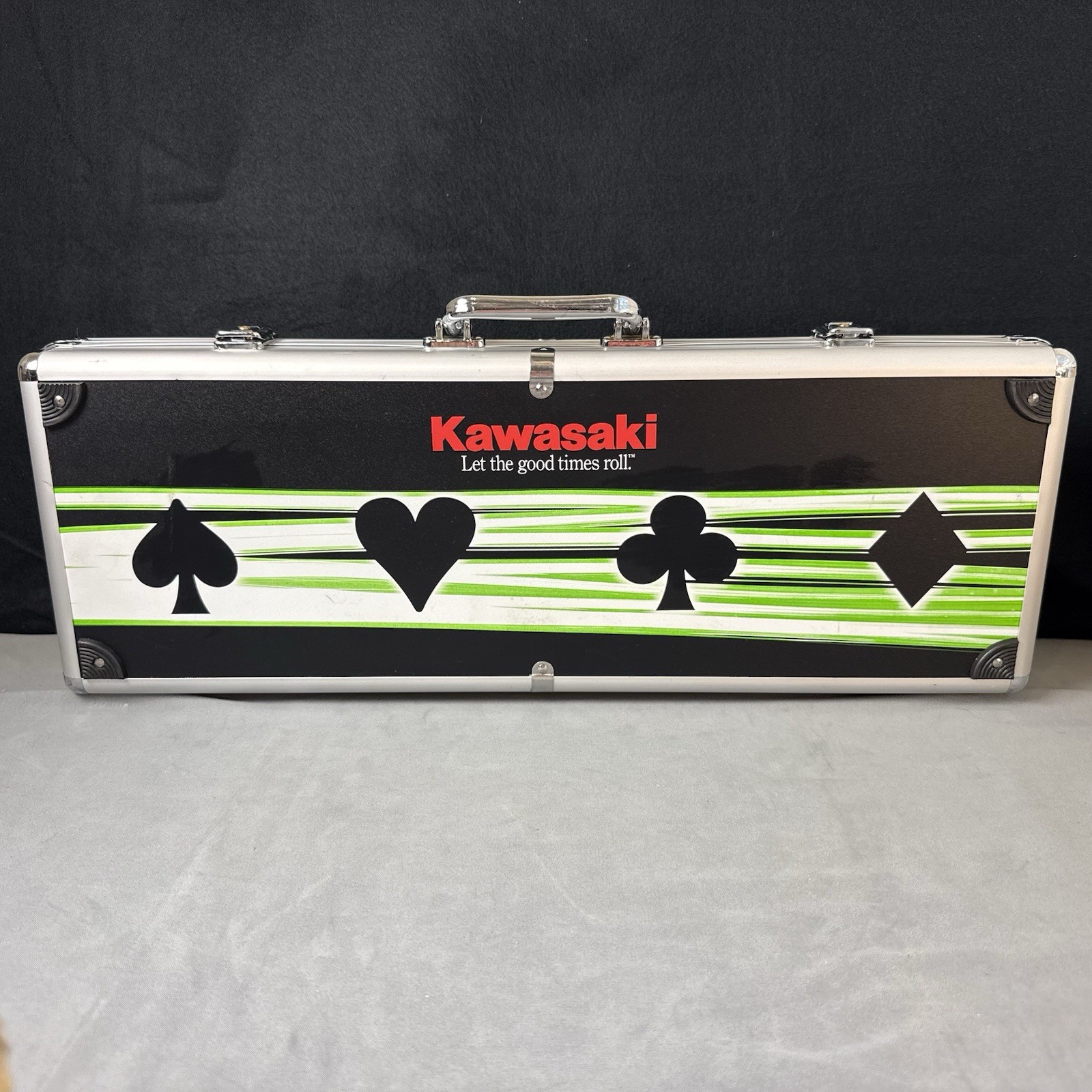 Limited-Edition OEM Kawasaki 500-Piece Clay Poker Chip Set in Aluminum Lock Case