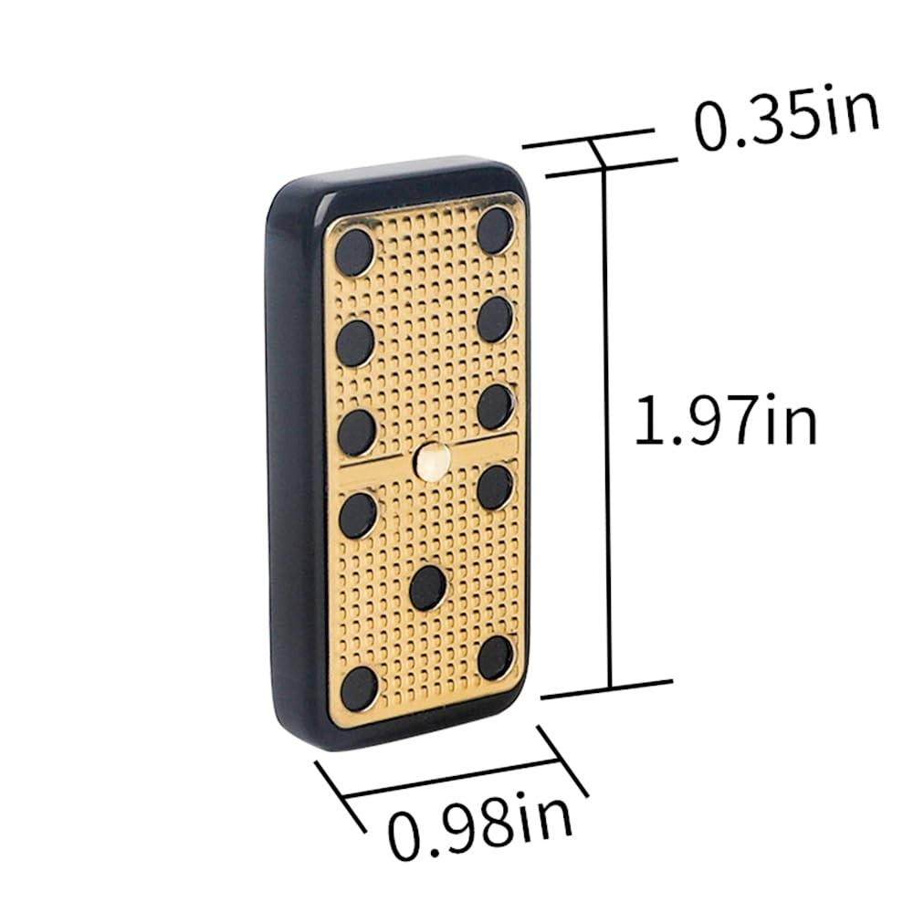 Bucher&Rossini Metal Surface Dominoes Set Double 6 for Adults and Kids – Clas…