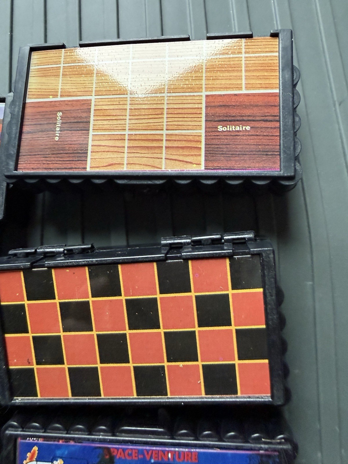 Vintage Mini Travel Board Game Lot 7 Checkers Solitaire Baseball Football