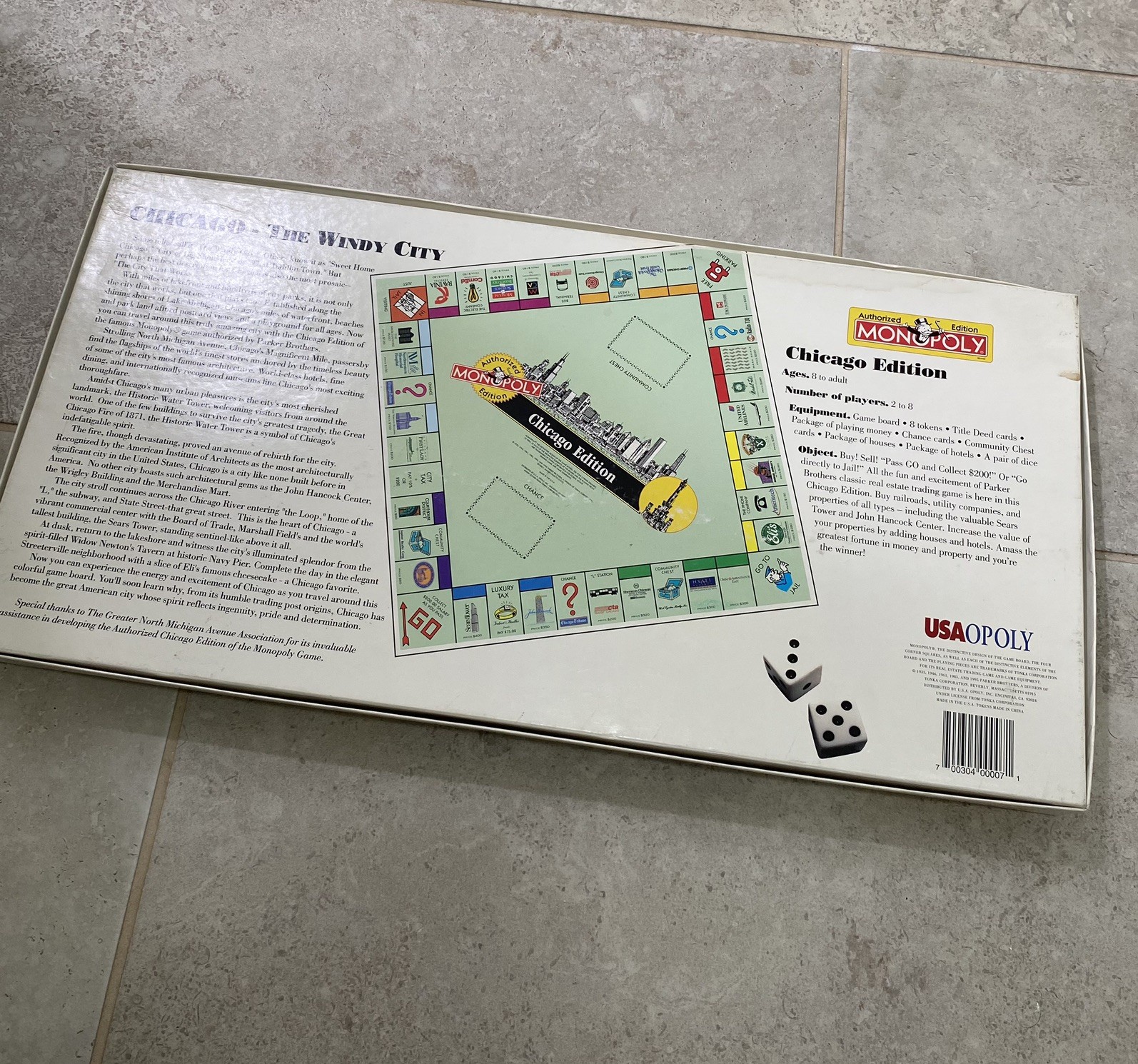 CHICAGO EDITION Monopoly 1995 BOARD GAME 2TO8 PLAYERS AGES 8 AND UP VTG 1995