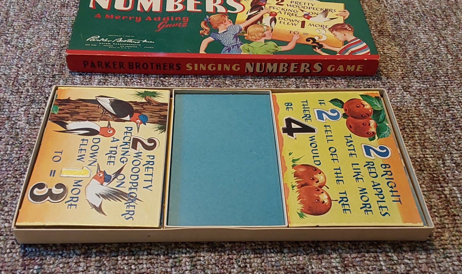 RARE ANTIQUE SINGING NUMBERS PARKER BROTHERS BOARD PUZZLE GAME VTG KIDS TOY 1950