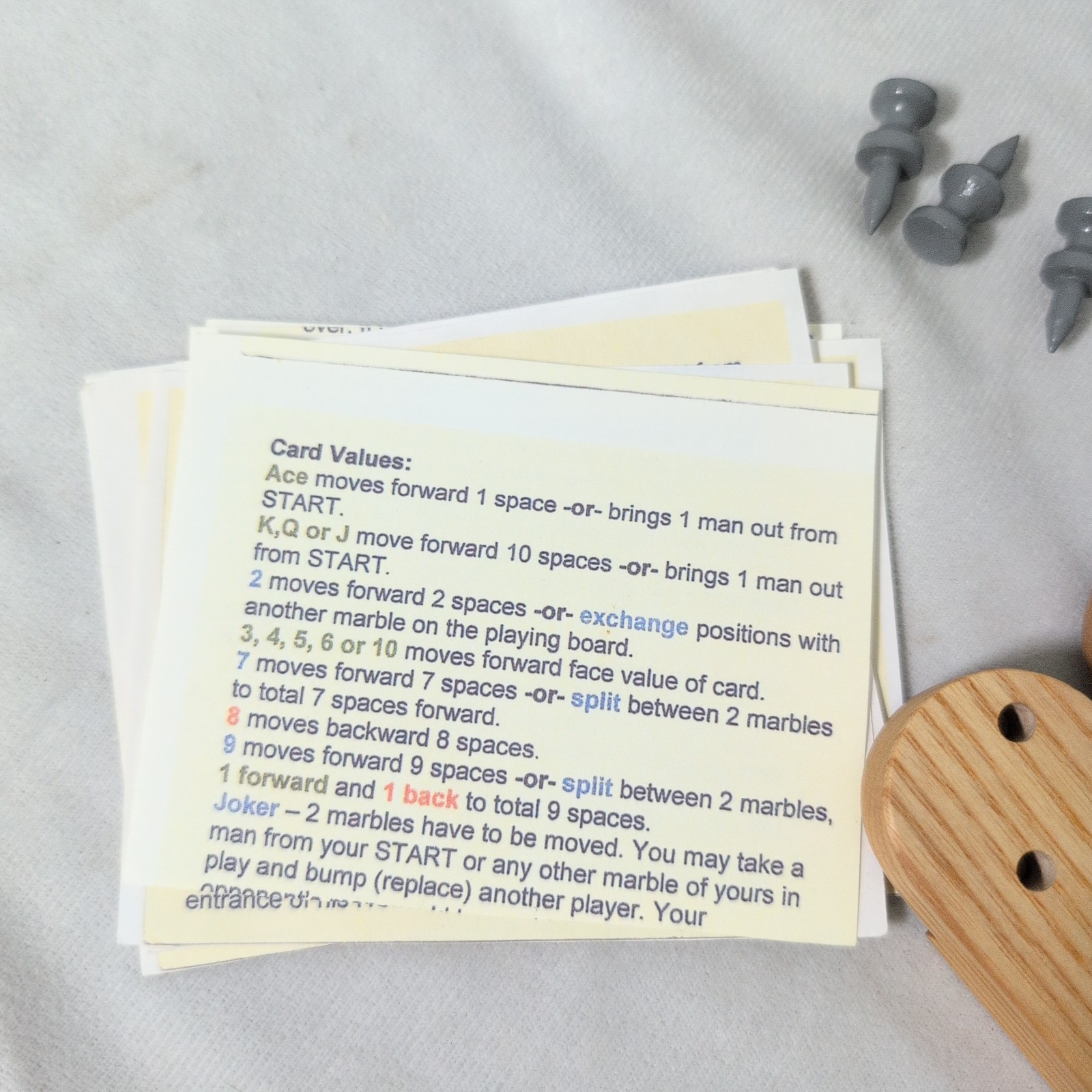 Pegs and Jokers Board Game Handmade Hardwood Boards with all you need to Play