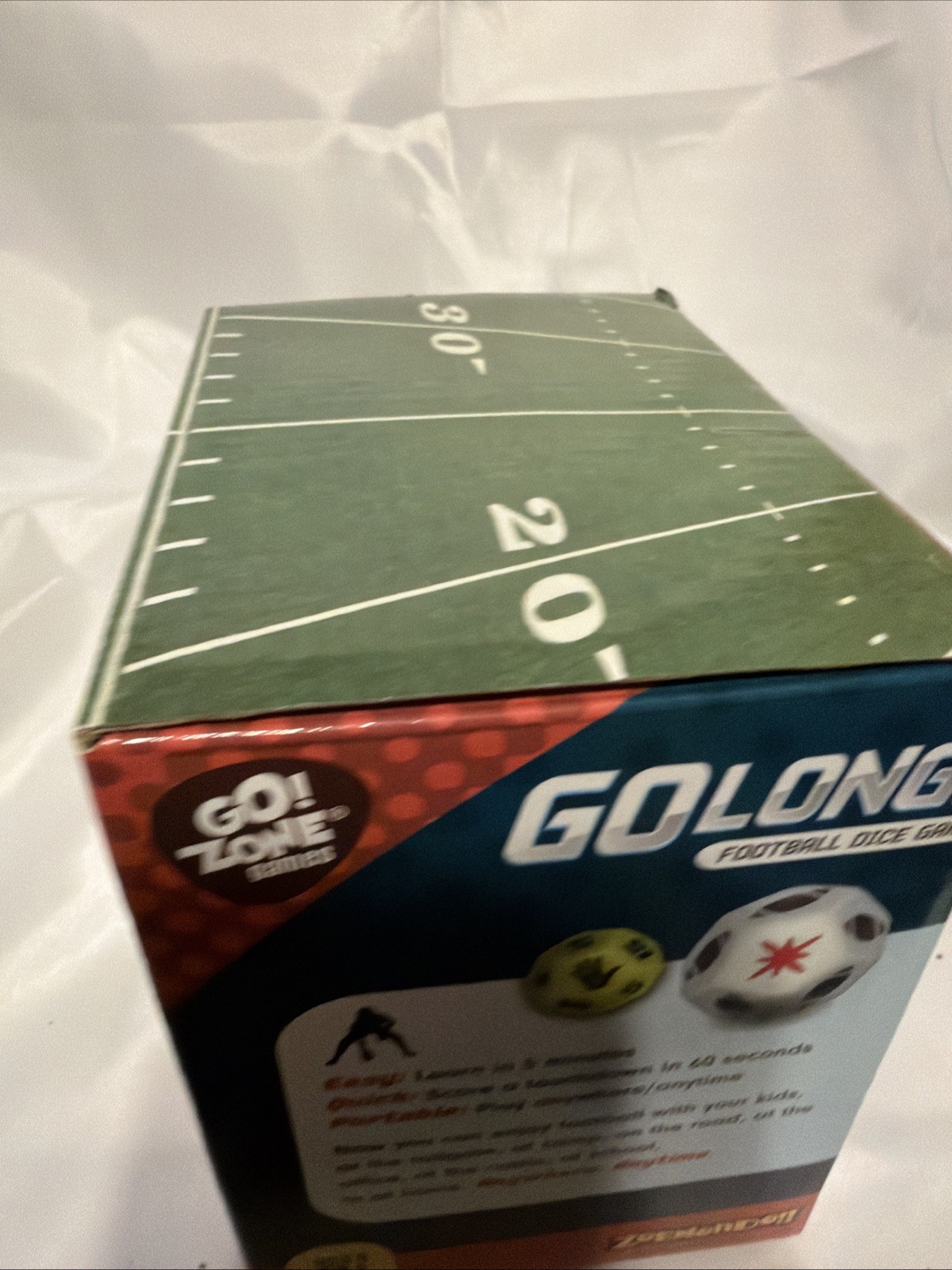 Go Long Football Dice Game Go! Zone Games Travel Ages 8+ New Never Used Zobmondo