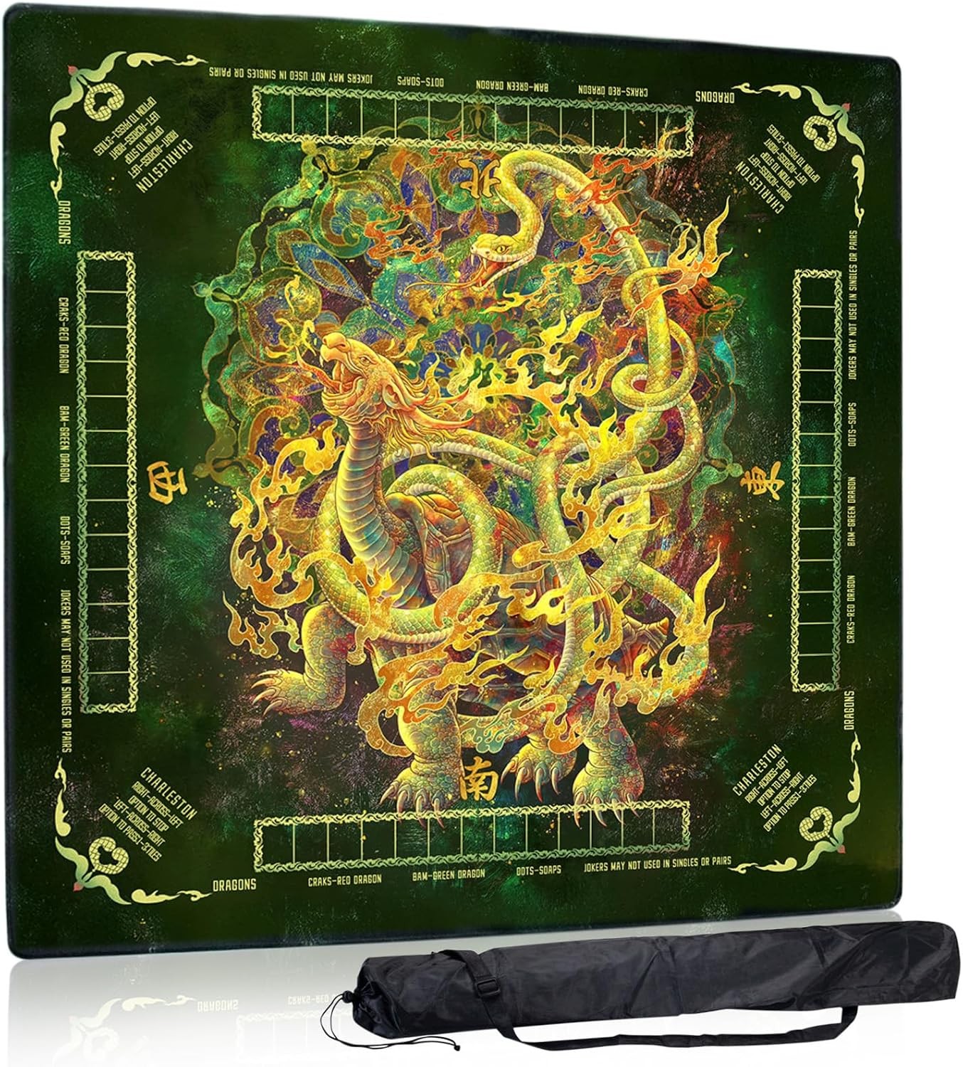Mahjong Mat Non-Slip & Noise Reducing Portable Mahjong Accessories 31.5″ x 31.5″