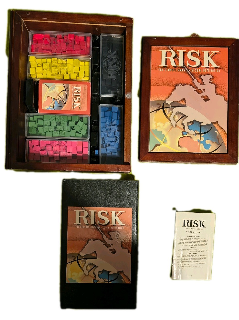 Risk Game Vintage Collection Wooden Book Shelf Box Complete W/Instructions 2005