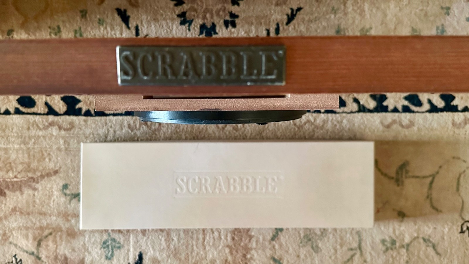 Restoration Hardware Giant Tabletop Scrabble Board Set Lazy Susan