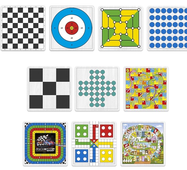 Classic Game Collection, 100 Family Board Games for Adults and Kids. Gift Idea