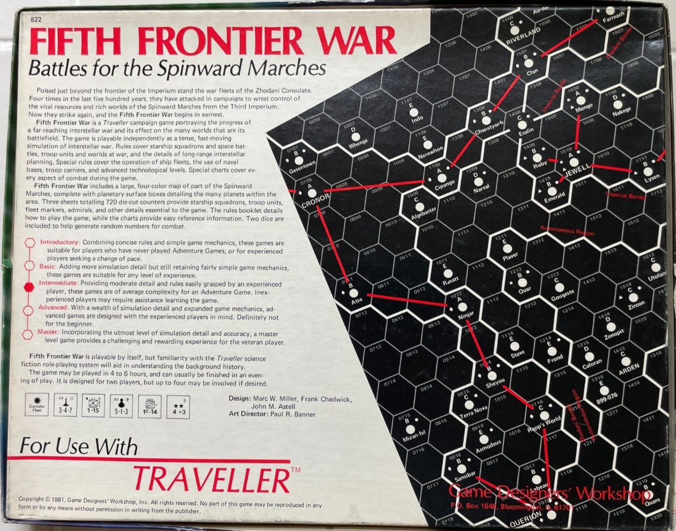 Fifth Frontier War Game – GDW Traveller – Unpunched and Complete – 1981