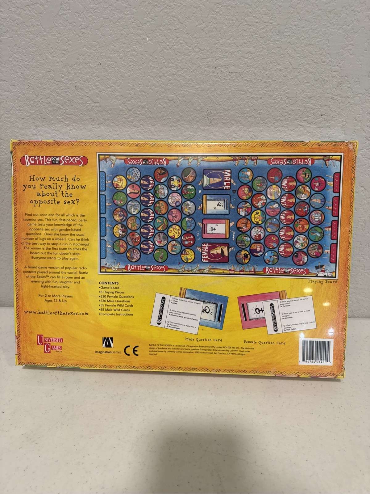 Battle of the Sexes Board Game 1997 University Games Vintage New Sealed 01420