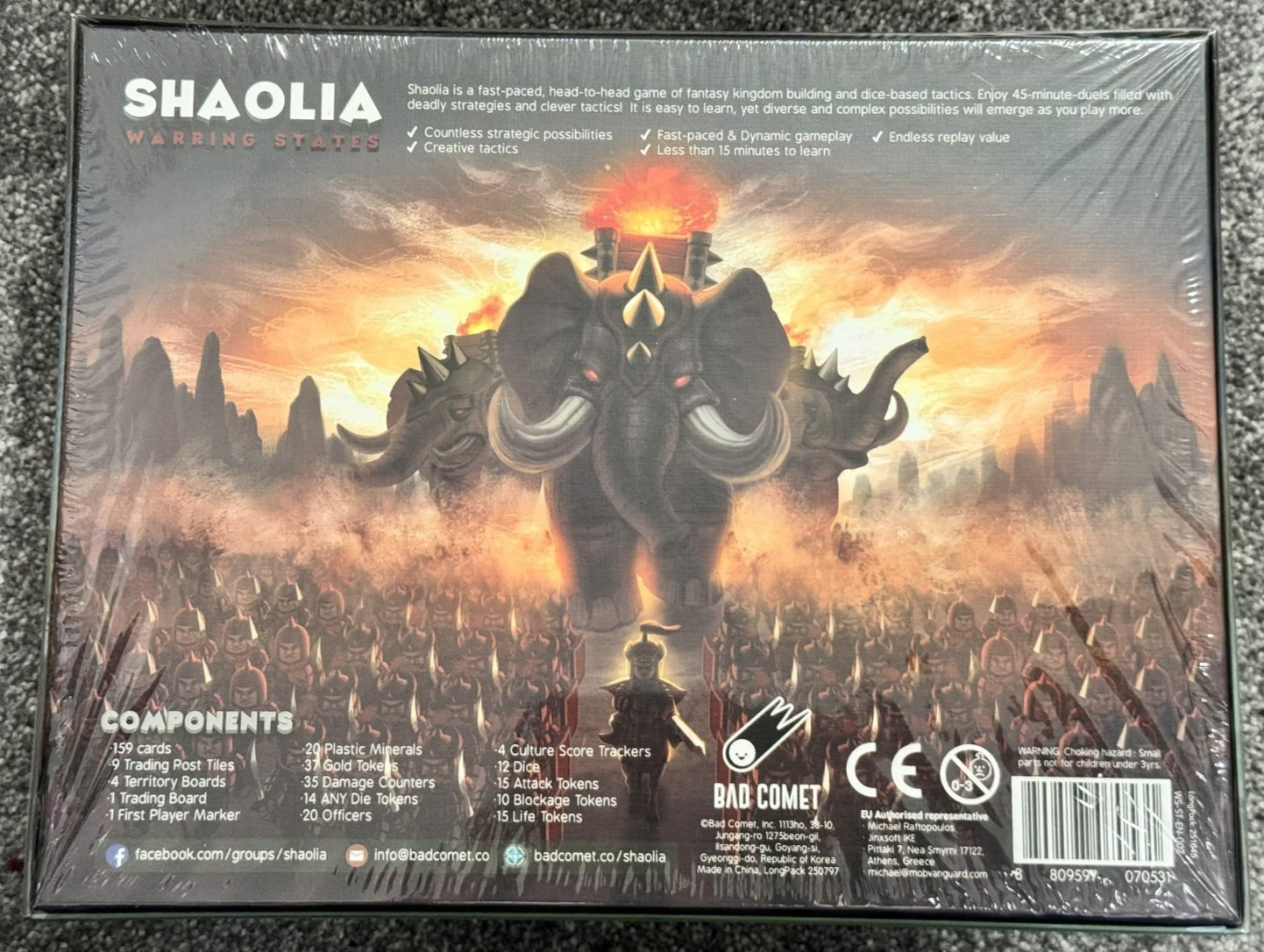 Shaolia – Warring States – Board Game – NEW Factory Sealed, Dinged (SEE PICS)