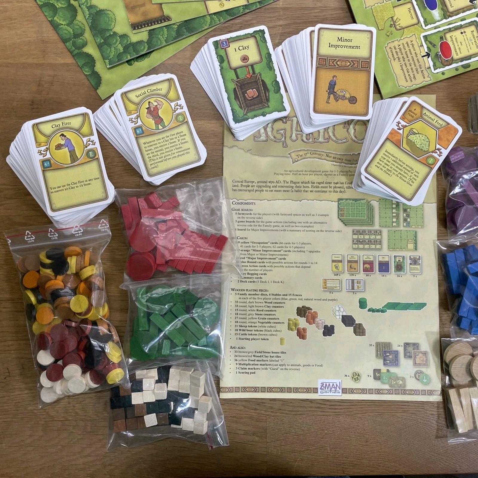 Agricola Board Game Uwe Rosenberg 2016 Mayfair Games w/ Wooden Animals near comp