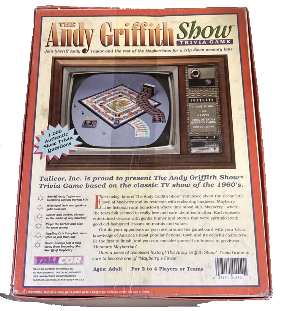 The Andy Griffith Show Trivia Game by Talicor Inc.