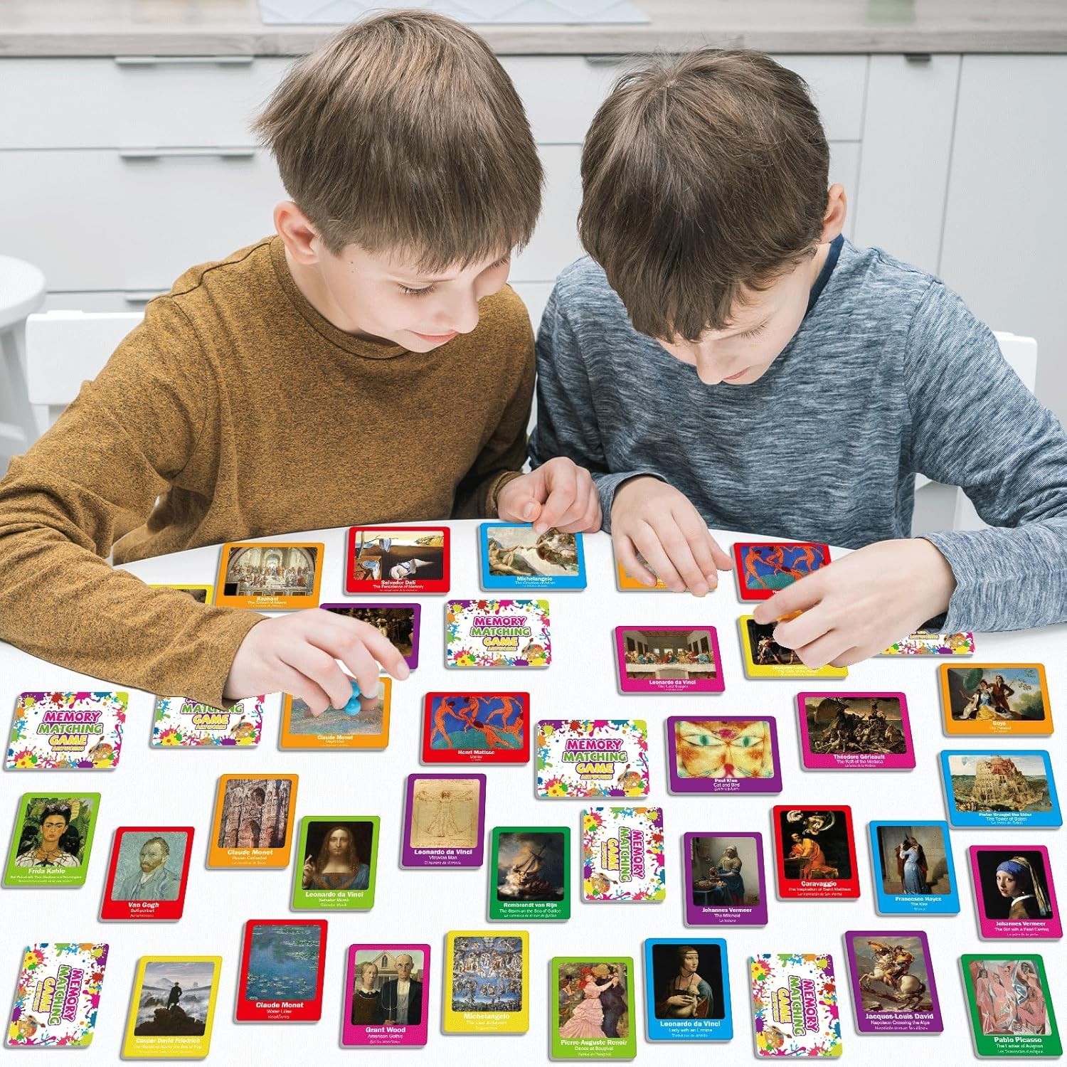 Engaging 100 PCS Famous Paintings Matching Cards for Adults – Fun & Educational