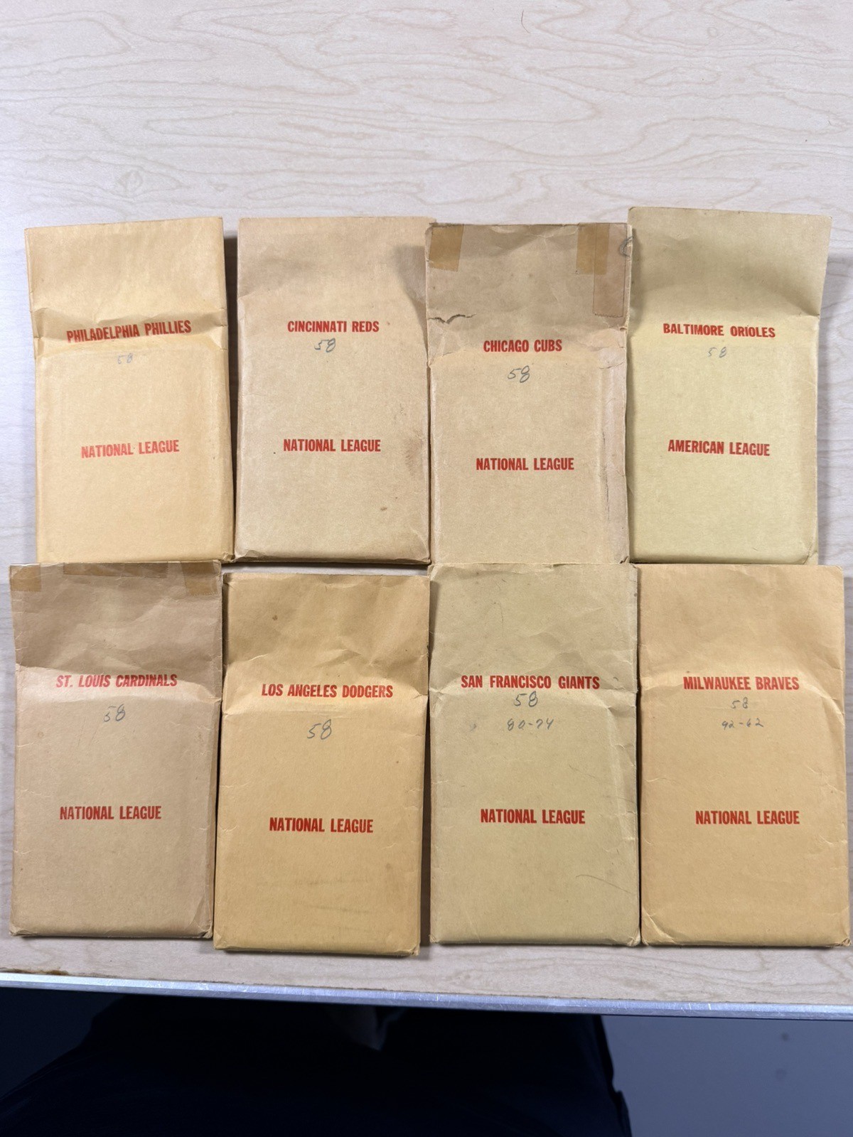 APBA Baseball 1958 Season Card Set
