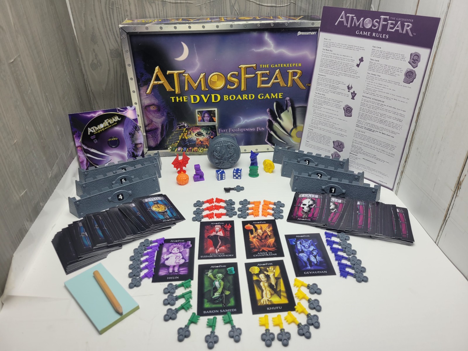 2004 Pressman AtmosFear The Gatekeeper DVD Board Game- COMPLETE