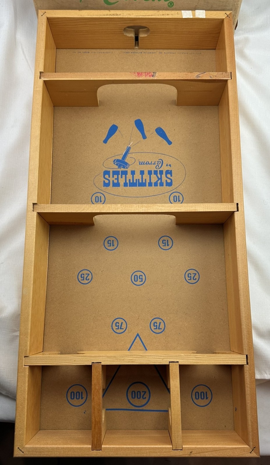 Vintage Carrom Skittles Game Skittle Bowl Game Complete in Good Cond FREE SHIP