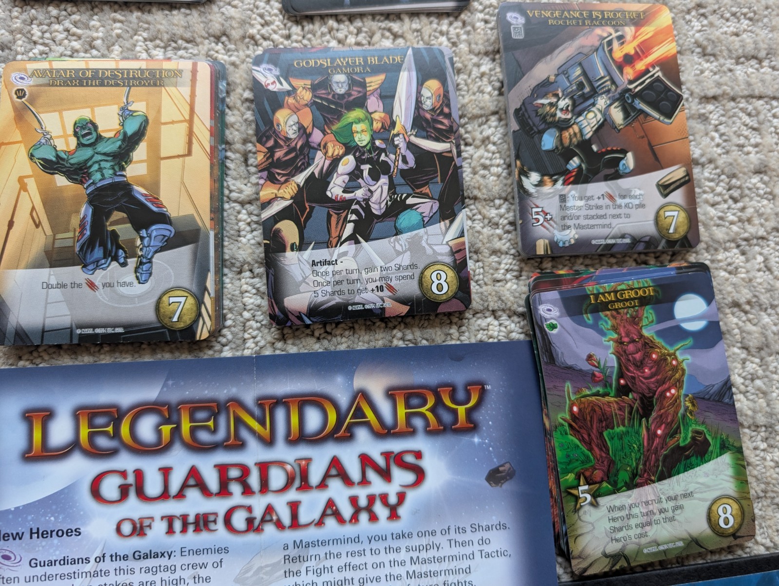Legendary: Marvel Deck Building Game – Core game, Dark City Expansion, and GOTG