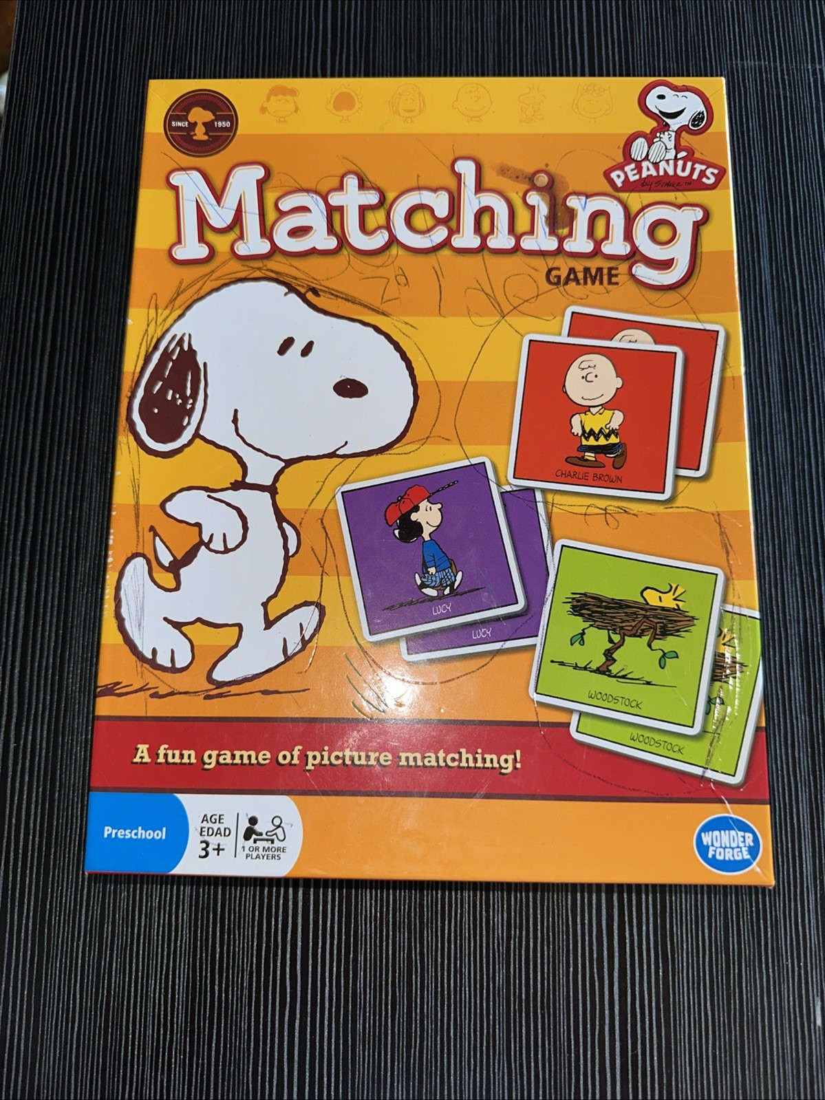 Peanuts Classic Matching Game 2014 Wonder Forge Snoopy/Peanuts 66 Tiles