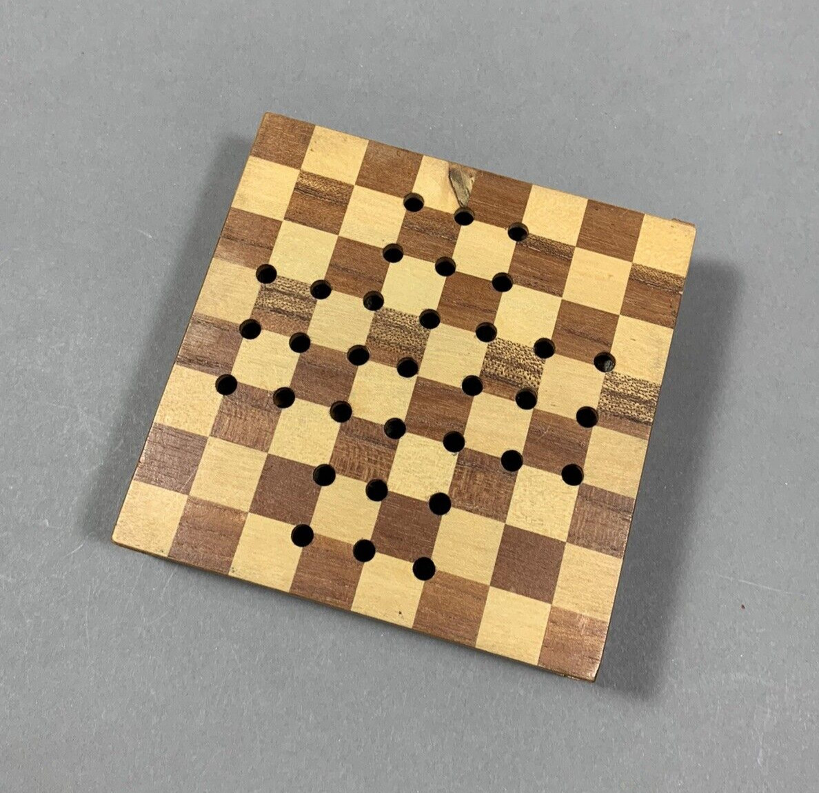 Vintage GAME OF FIFTEEN Gem Puzzle & Solitaire Peg Brain Teaser Japan Inlaid Box