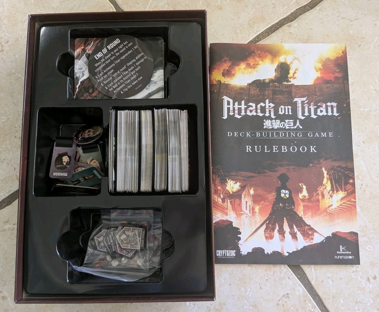 Attack on Titan Deck Building Board Game Cryptozoic – Used, CIB