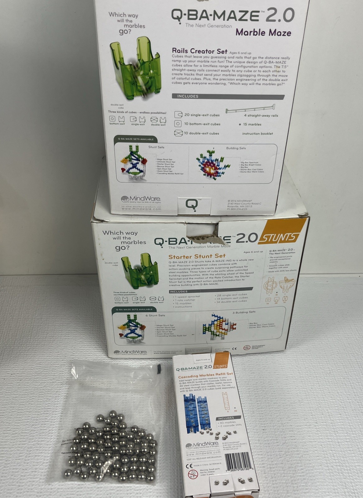 Q Ba Maze 2.0 (Includes Marble Maze, Starter Stunt, Refill Cascade, Marbles)