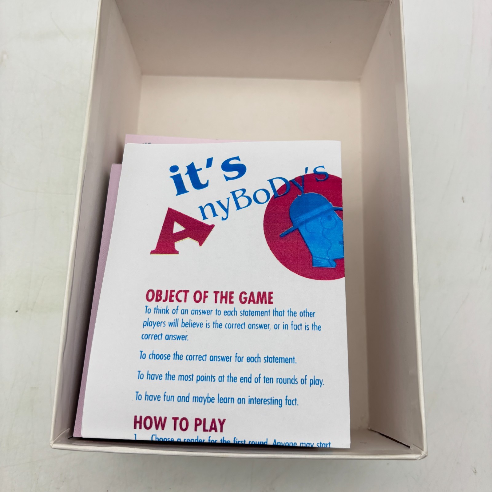 It’s Anybody’s Guess Trivia Game COMPLETE Talicor Aristoplay 1999 Guessing