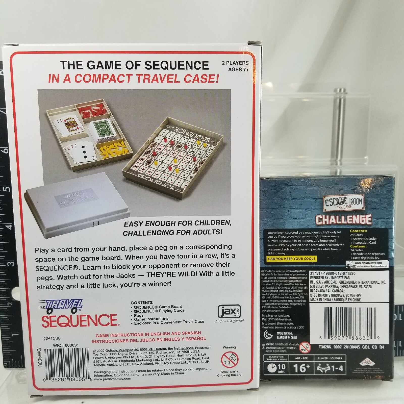 Sequence a Game of Stratategy in a Compact Travel Case & Escape Room CHALLENGE