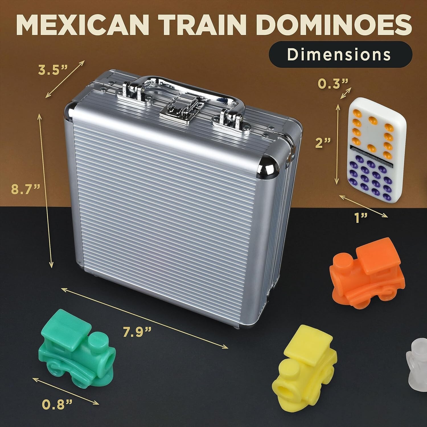 Mexican Train Dominoes Set Double 15, Dominoes Set for Adults and Family, Mex…