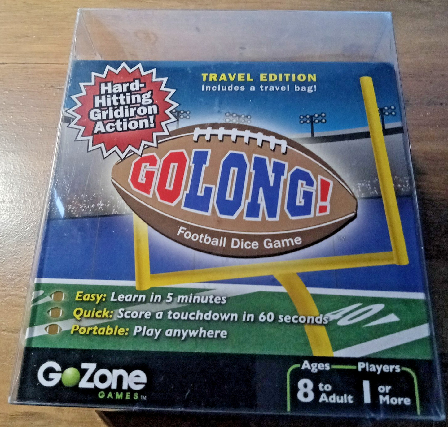 Go Long! Football Dice Game Travel Edition GoZone 100% Complete 2008 Damage Box