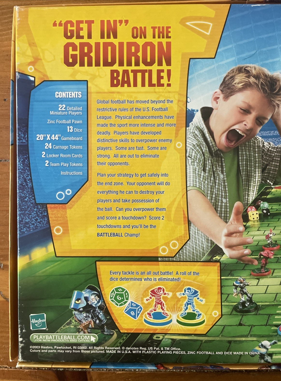 Battle Ball by Milton Bradley Fun Football Dice Battle Game Complete