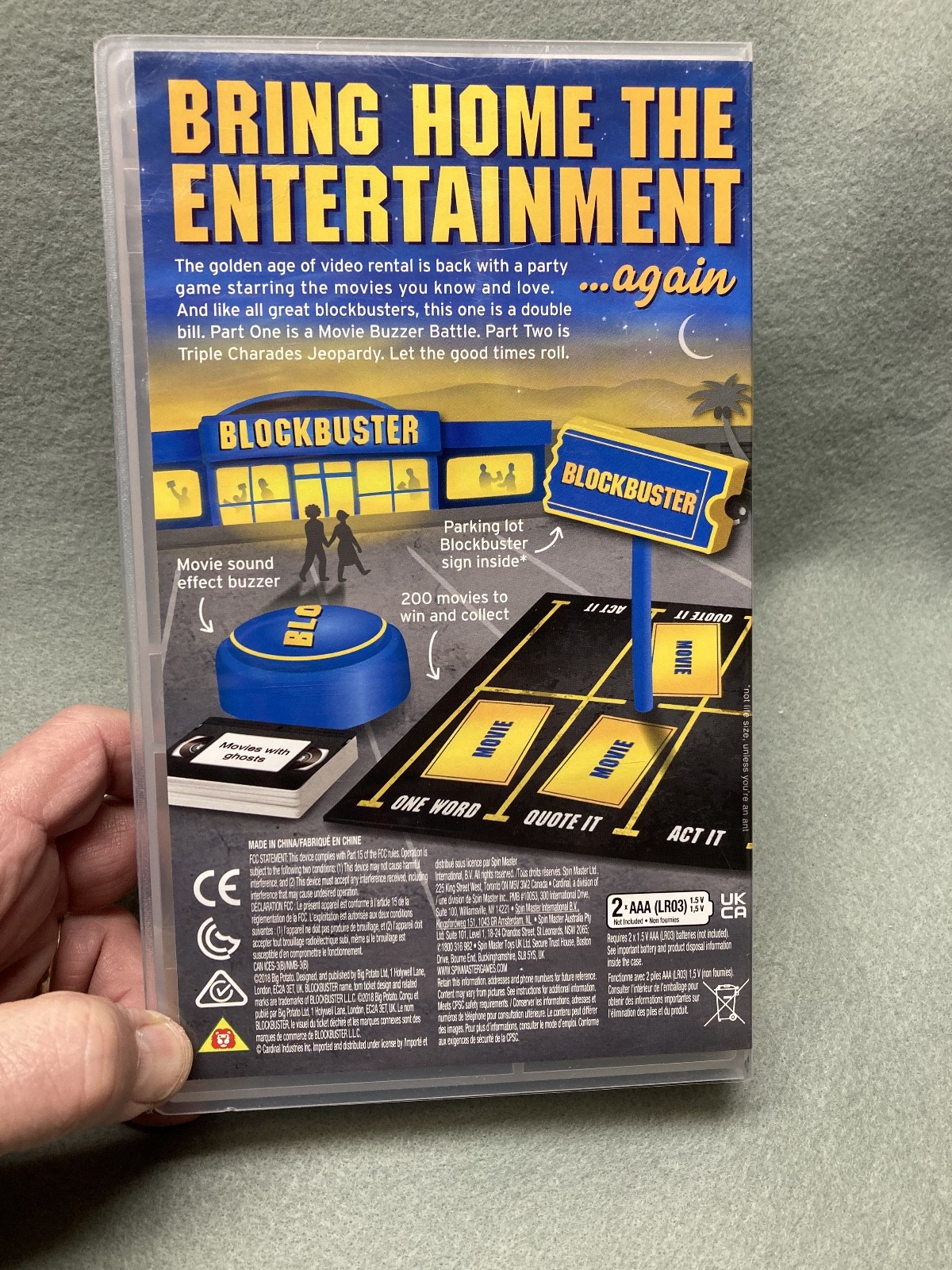 (a101)Games – Blockbuster Party Game in “Blockbuster” tape type container