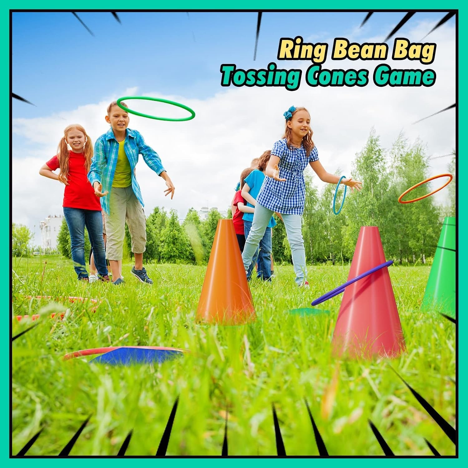 53PCS Outdoor Carnival Game Set For Kids Adults Family Birthday Party Games