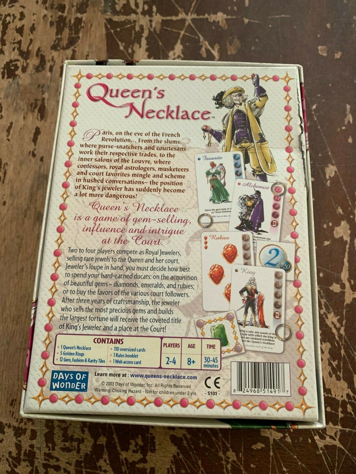2003 The Queen’s Necklace Card Game by Days Of Wonder