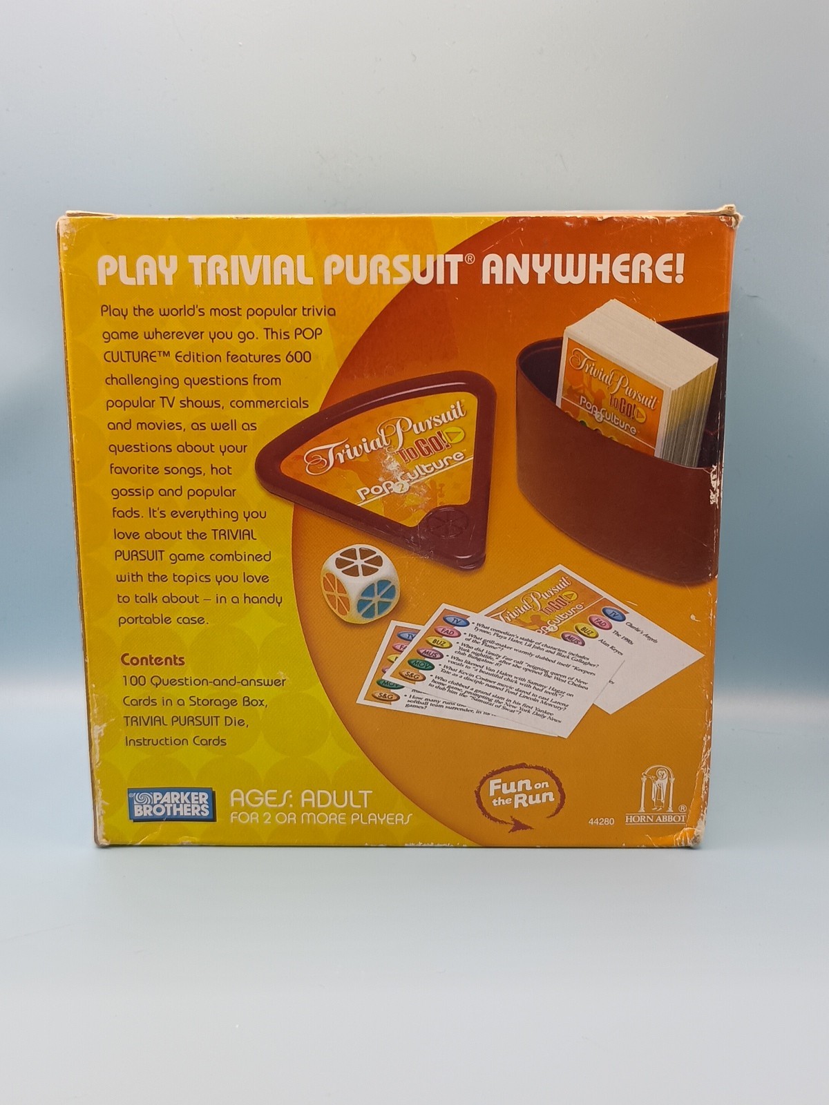 Hasbro Parker Brothers Trivial Pursuit To Go Pop Culture 2 Travel Brand New Game