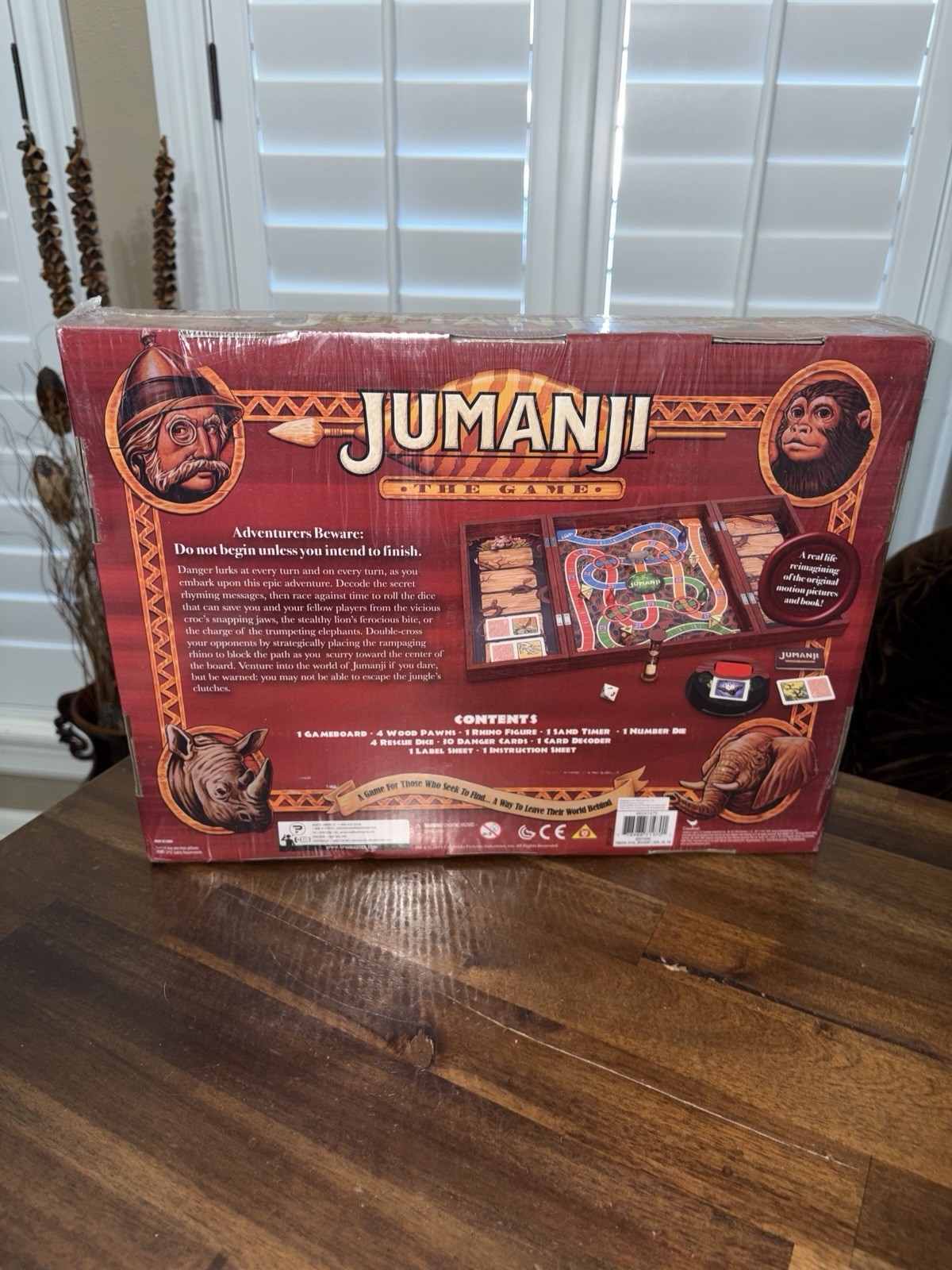 Jumanji the Game Real Wooden Box Edition of the Classic Adventure Board Game