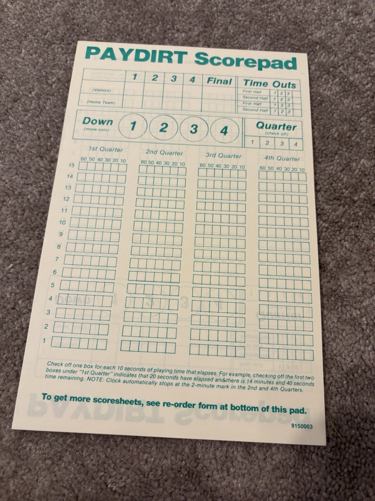 Paydirt Authentic Action NFL Football Board Game 1982 Please Read