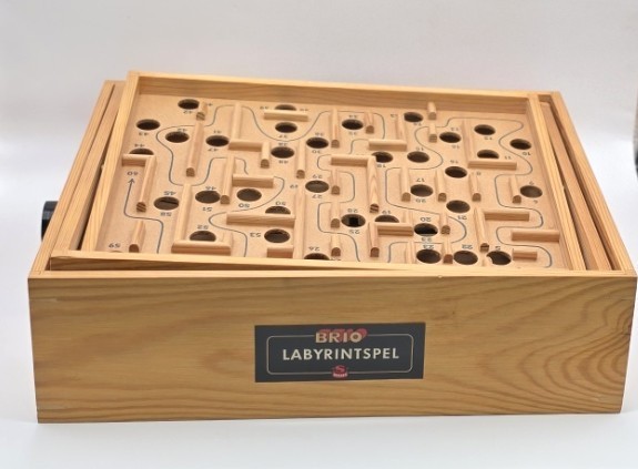 Vintage 1950 Brio Labyrinth Wooden Game with Original Box!!