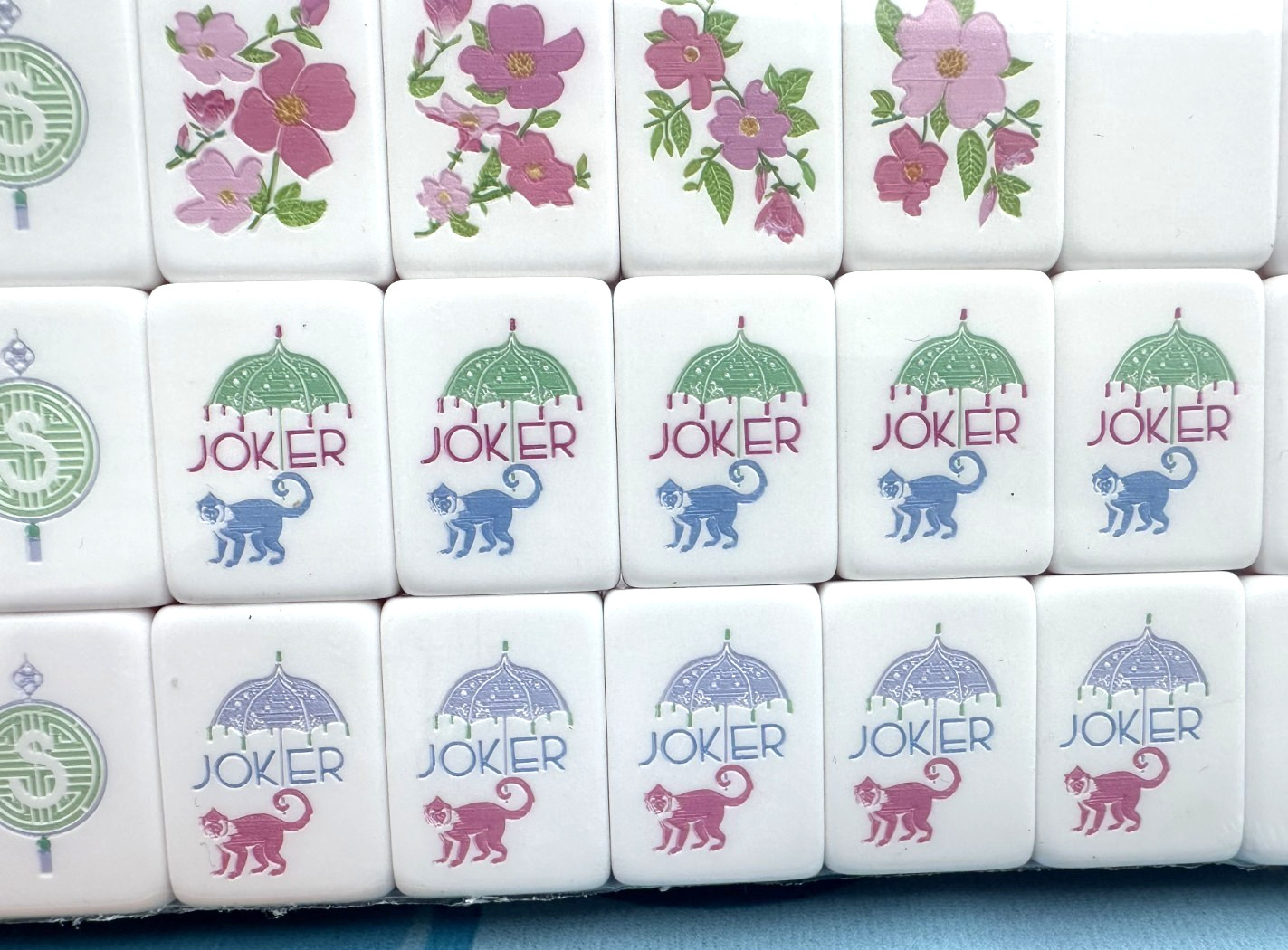 LUMINAIRE PURPLE 4 Layer Acrylic Mahjong Tiles American Set 160 Tiles US SELLER!