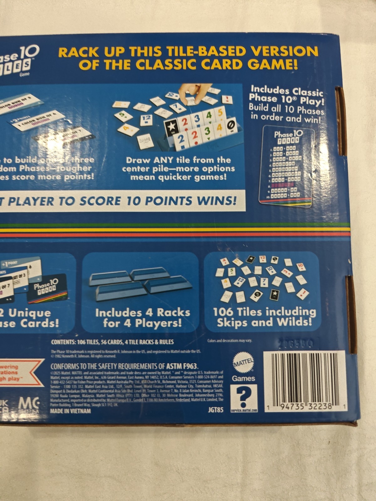 Phase 10 Tiles Game – Quick Rummy Play for 2-4 Players with Unique Phases