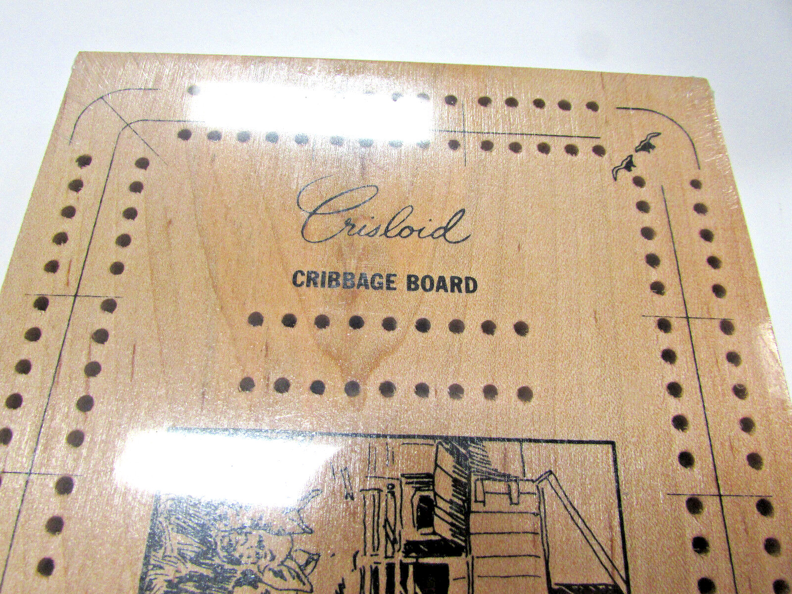 New Vintage Crisloid Cribbage Board Style No. 1010 Pig Design – Rare