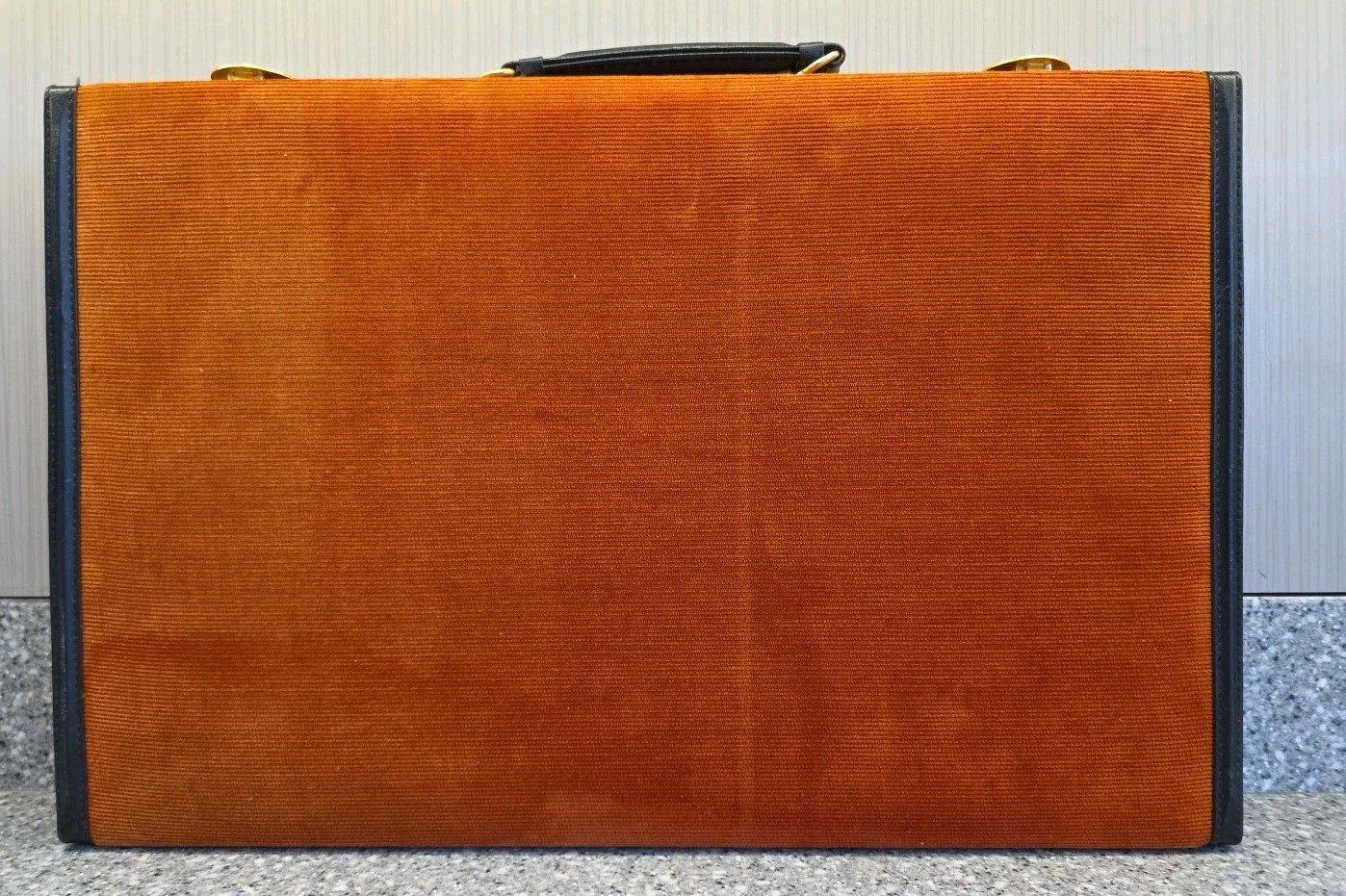 Vintage Reiss Backgammon Game Burnt Orange Corduroy Attache Briefcase 1&3/8″ Pcs