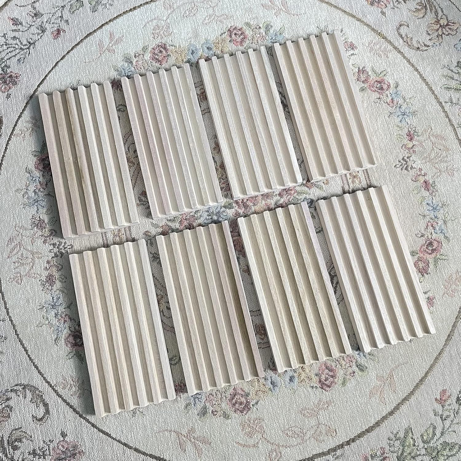 Mexican Train Domino Trays Set of 8,Natural Wood Domino Racks, Domino Tiles Hold
