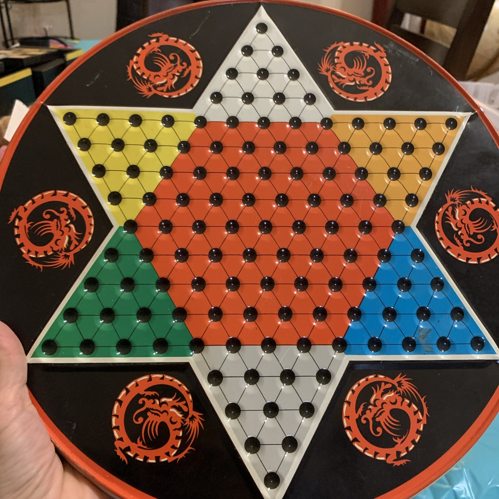 Vintage Ohio Art Chinese Checkers Board Tin 12.5” No game pieces