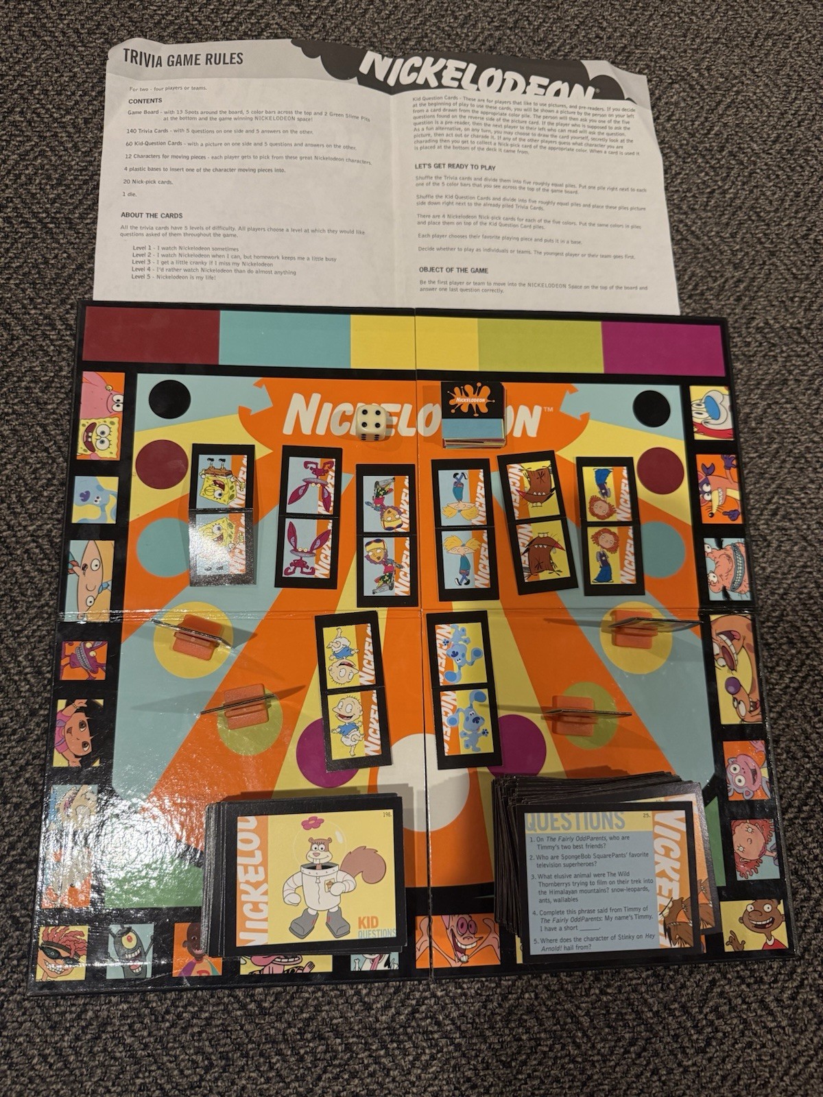 Nickelodeon Trivia Game Complete Tin Set Rugrats SpongeBob Hey Arnold See photos