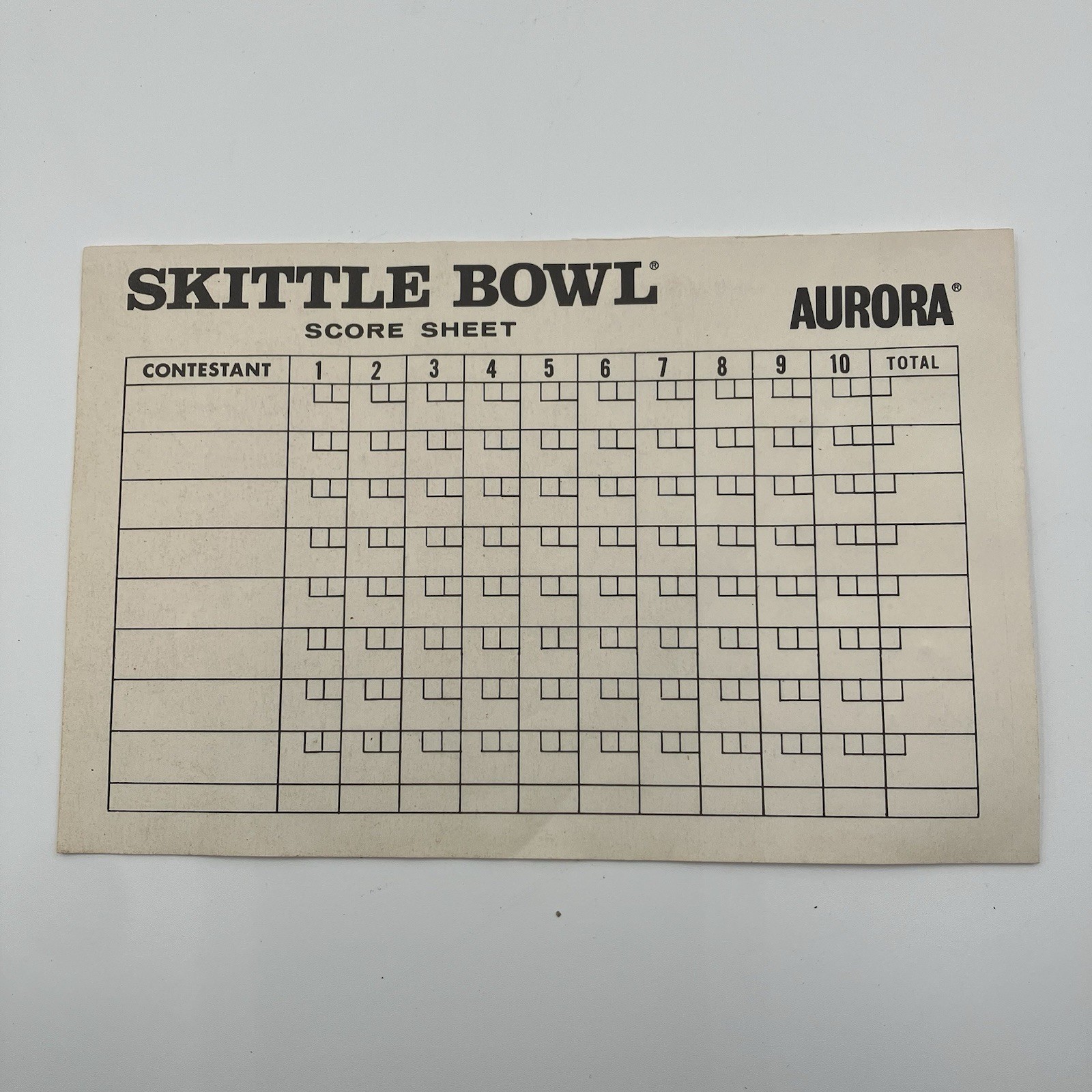 Vtg The Original Skittle Bowl Board Game Complete 3 Ex Pins Score Cards Manual