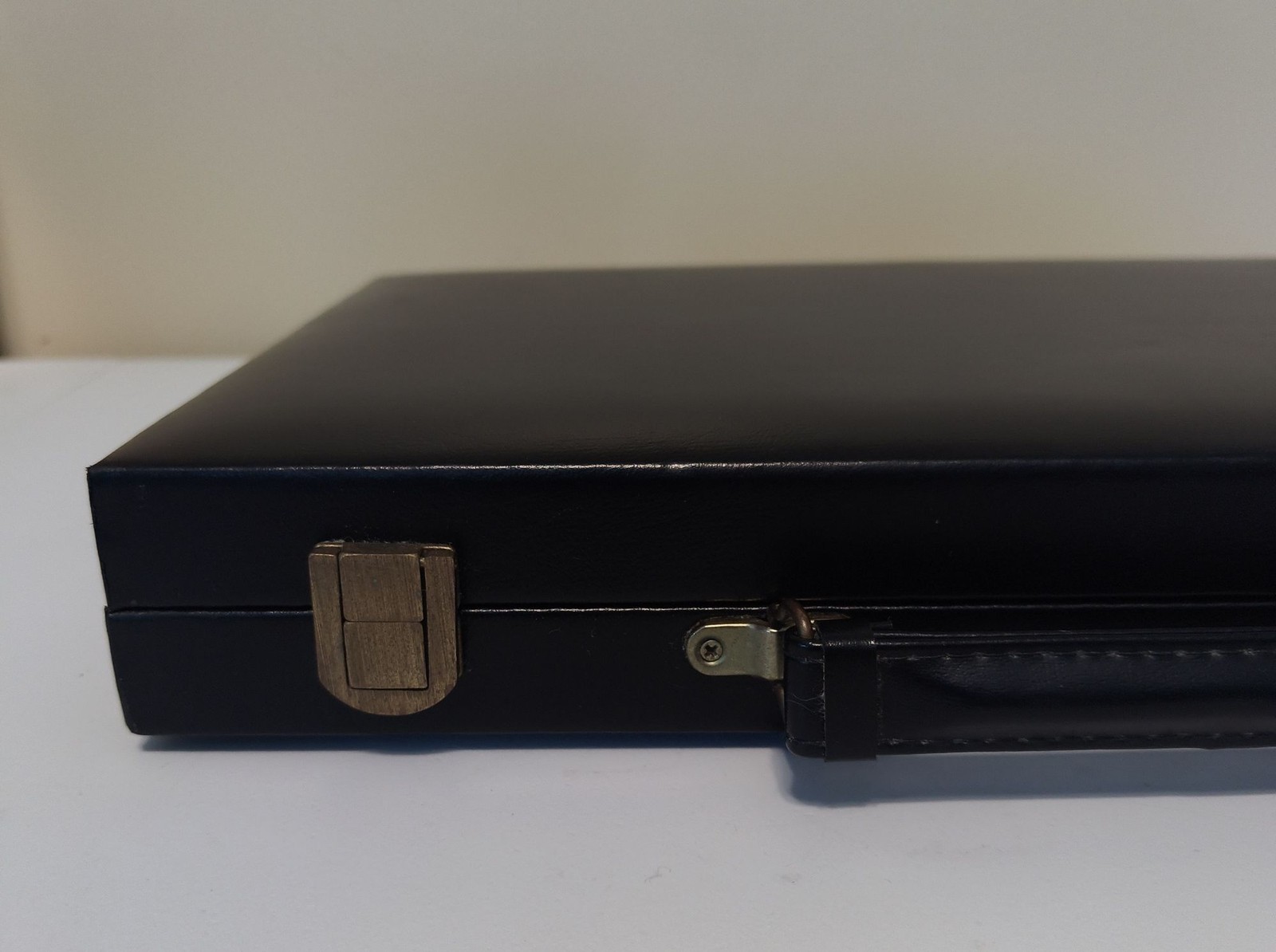 WE Games Black Leatherette Backgammon Set 14.75 x 9.75 Everything Inc