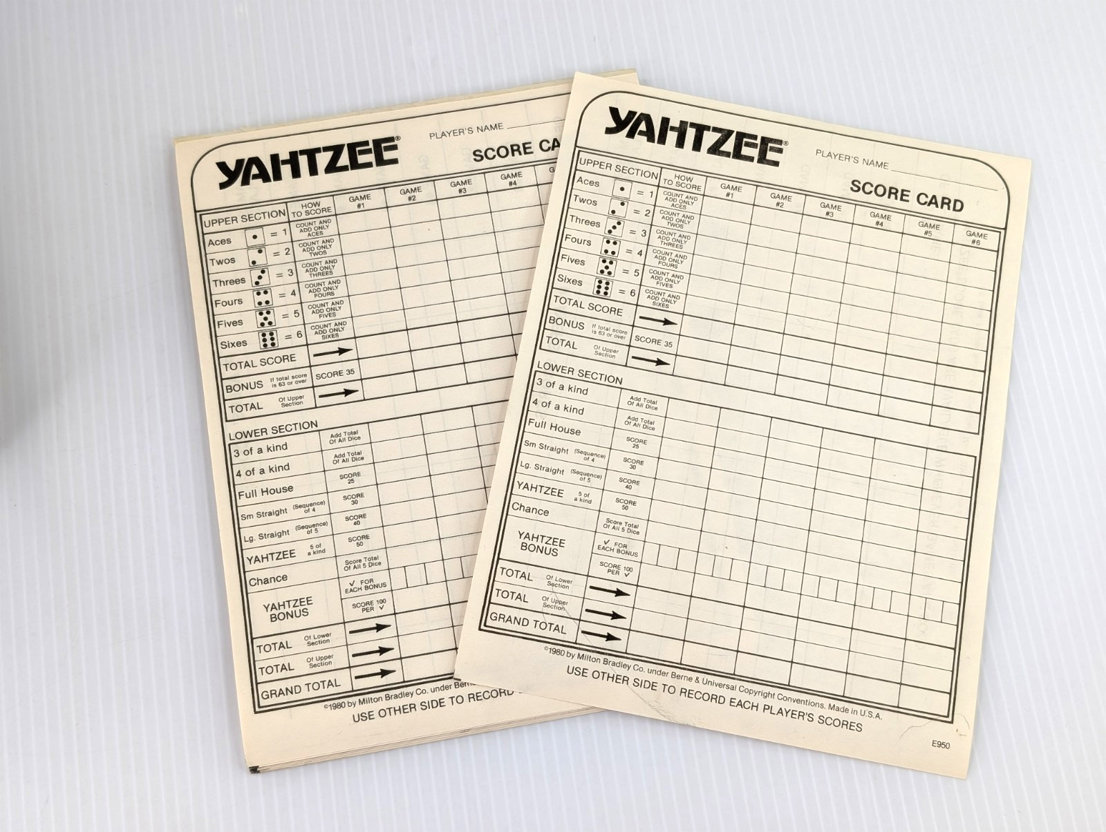 1978 Yahtzee – Dice Game of Skill and Chance – E.S. Lowe – 100% COMPLETE Vintage